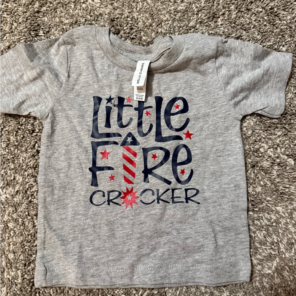 Bella Canvas Gray Little Firecracker Tee